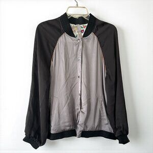 Emily & Fin Reversible Bomber Jacket Cactus Embroidery Size 1X NWT